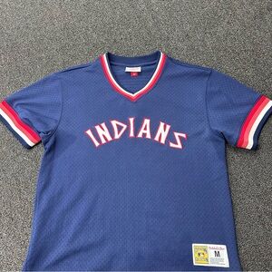 Cleveland Indians Jersey Shirt Mitchell & Ness Size M Cooperstown Collection